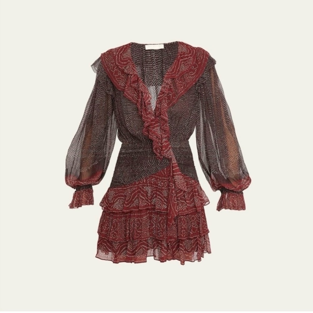 Ulla Johnson Sara Silk Dress Garnet 2 NWT $695